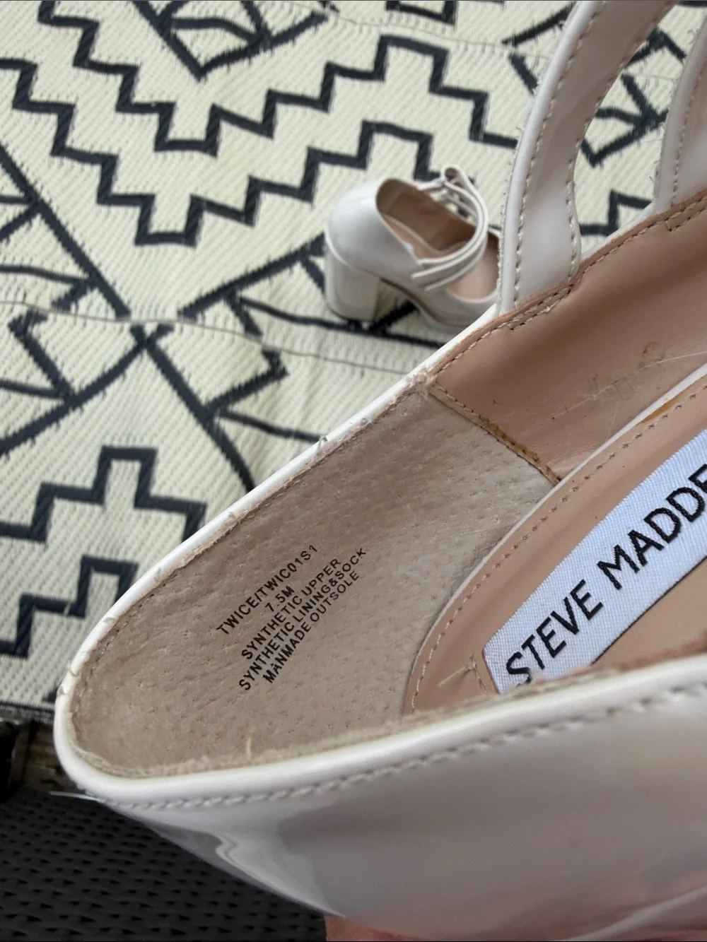 Steve Madden Twice Bone Mary Jane Platform Heels size 7.5